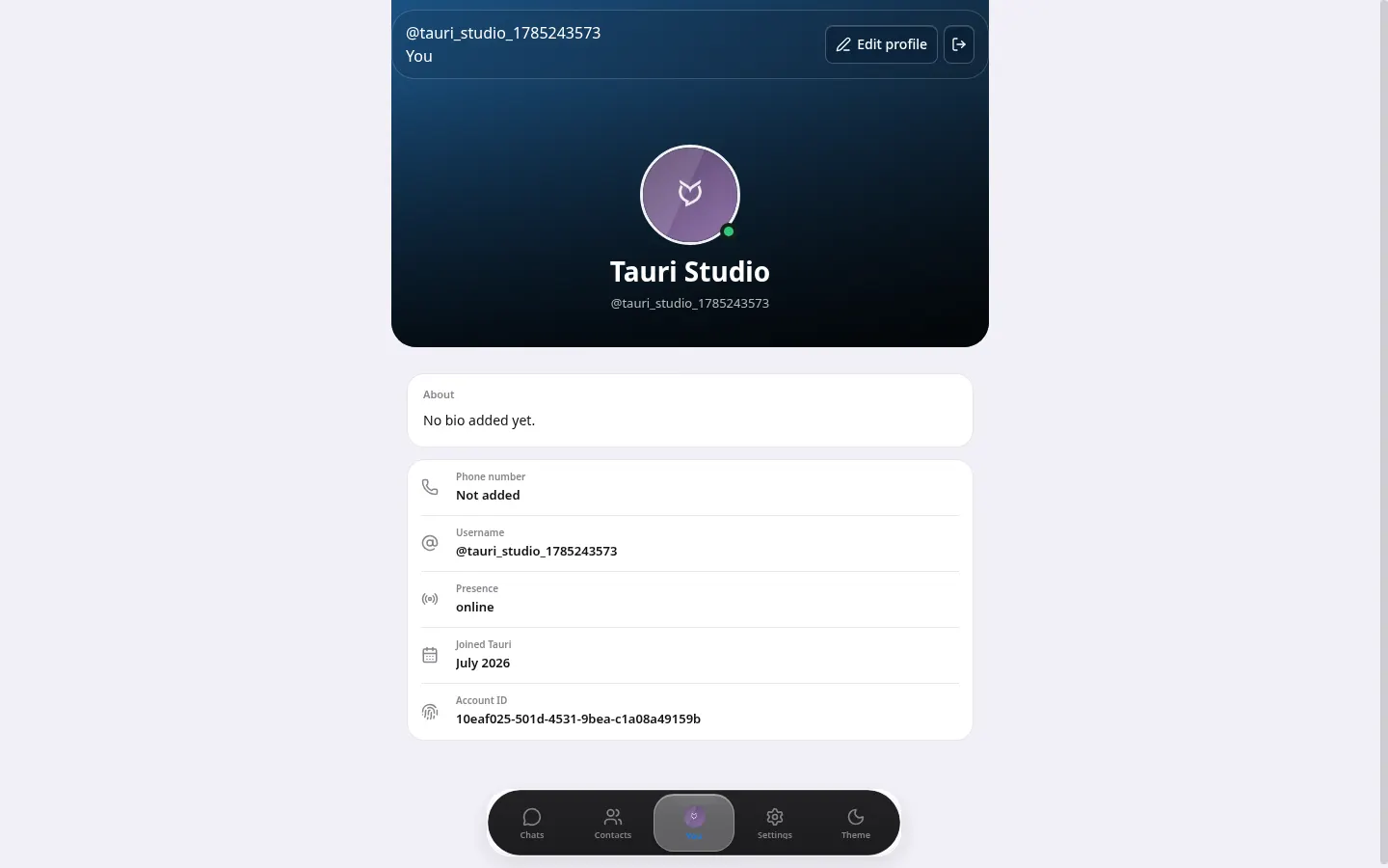 Tauri personal profile